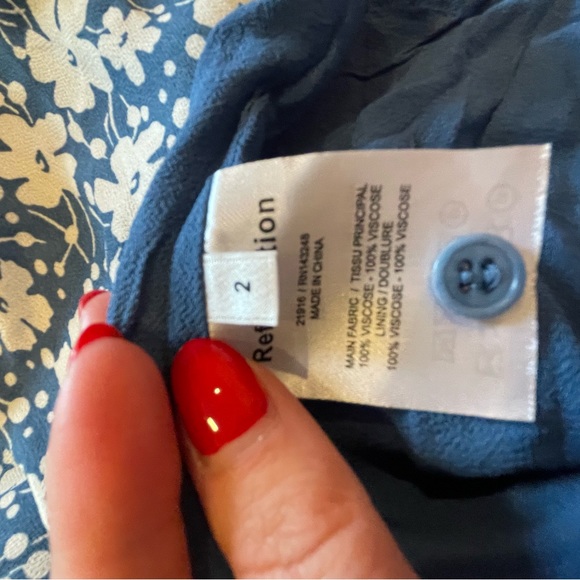 Reformation Midi Blue Floral Dress, Size 2 - Picture 2 of 4